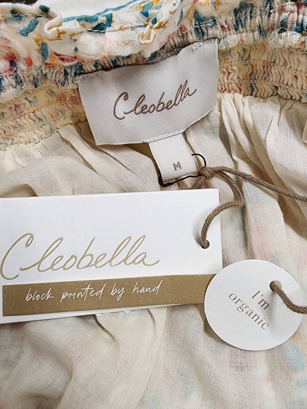 Cleobella Dallas Floral Tie-Back Mini Dress Medium Organic Cotton Cottagecore - Picture 15 of 16